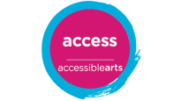 access logo pink circle with light blue outer swish and white text