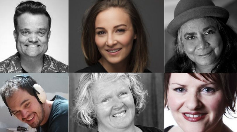Image shows headshots of six people who are attending the Arts Activated 2019 Conference in Sydney.