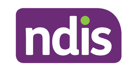 white letters n, d, i and s in a purple rectangle with rounded edgs. The dot above the i is green