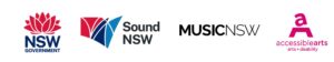 Admit All Supporter Logos including NSW Government, Sound NSW, Music NSW and Accessible Arts