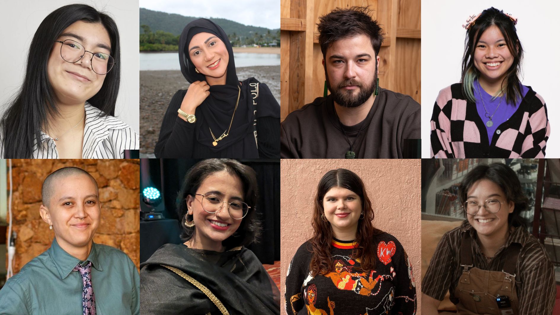 Collage of headshots of the eight 2025 Ripple Program Interns