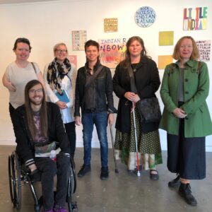 Group photo taken during Craft ACT consultancy with Accessible Arts team members.
